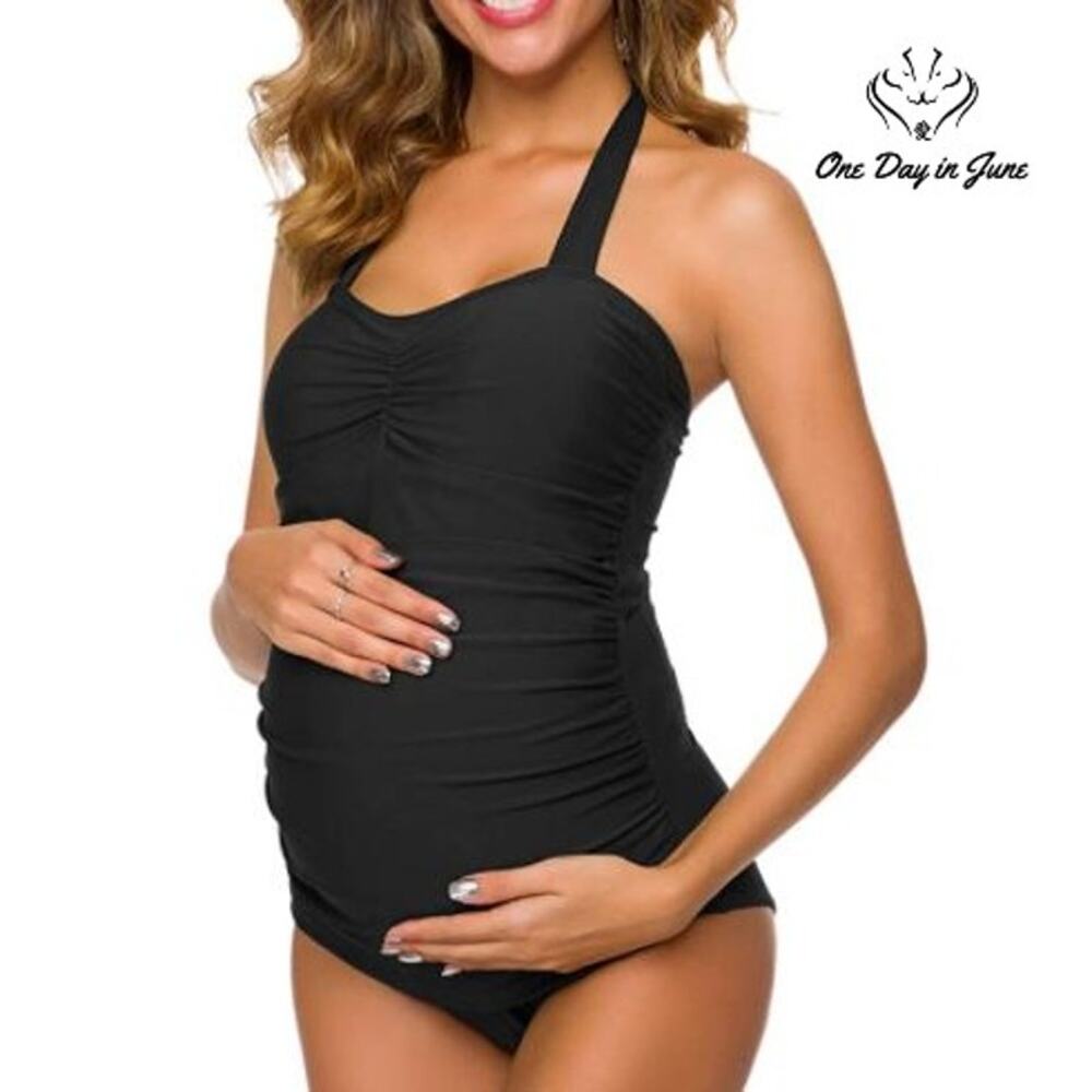 Tempotrek Retro Halter Maternity One Piece Swimsuit Size S